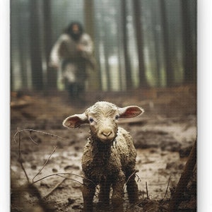 Jesus Christ Saving the Lamb Artwork - JPG+PNG, 300 DPI,2660x3550px Ready for Download and Print,ideal gift Catholic Art,Wall Art,bundle
