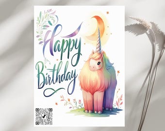 Huxters Biglietto di compleanno magico con unicorno, per ragazza, biglietto di auguri di compleanno per ragazze, biglietti di compleanno per lei, 14.8 cm, perfetto per figlia, nipote, bambini (8