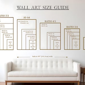 Wall Art Size Guide Frame Size Guide Print Size Guide Digital Print Download Size Guide Wall Art Ratio Guide Art of 4 Set 300DPI PNG Images
