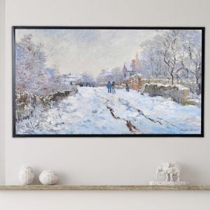 Claude Monet&#39;s Snow at Argenteuil ca.1875-4100x3243px 500DPI Instant Download Vintage Winter Landscape Wall Art Famous Monet Printable Decor