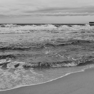 Originele fotokaarten met enveloppen, set van 6 zwart-wit strandtaferelen, blanco van binnen, Hilton Head Island, Panama City Beach, Aruba