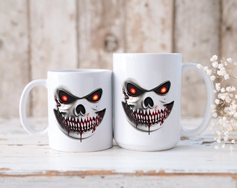 Ghoul Face Coffee Mug | The Funny Creepy Weird Scary Cute Horror Ceramic Mug