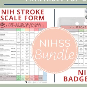 NIH Stroke Scale Bundle: NIHSS Assessment Form and Badge Insert ...