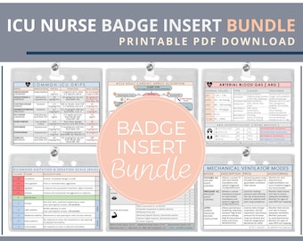 ICU Nurse Badge Insert Bundle |  Printable PDF download
