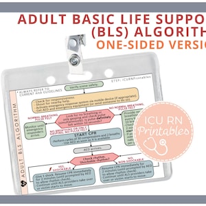 BLS & ACLS Algorithm Badge Insert Bundle | Printable PDF Download - Etsy