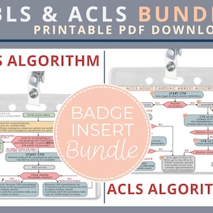 BLS & ACLS Algorithm Badge Insert Bundle  |  Printable PDF download