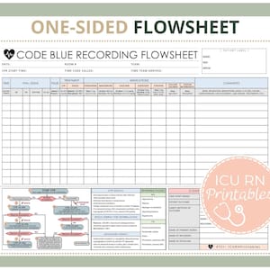 Code Blue Recording Flowsheet | Printable PDF Download - Etsy