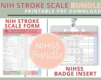 Escala de Accidentes Cerebrovasculares del NIH: Formulario de evaluación del NIHSS e inserto de insignia / Descarga en PDF imprimible