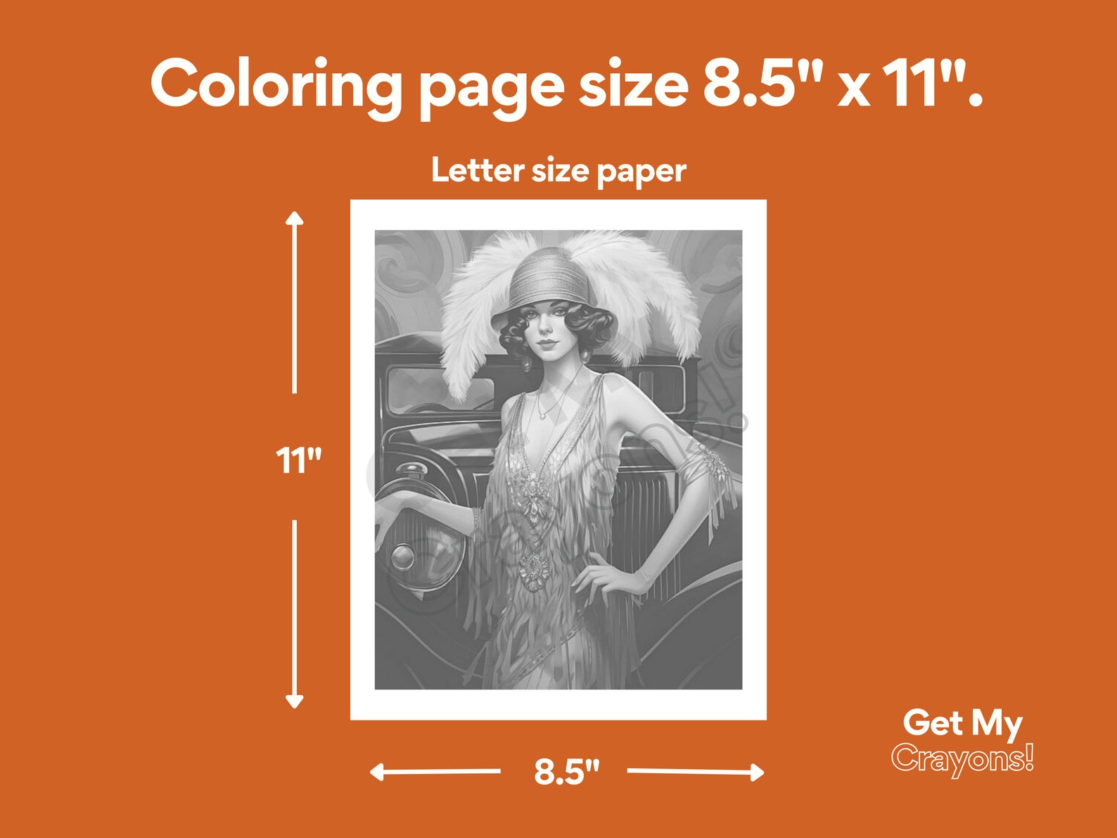 Flappers Roaring 20's Era Coloring Pages for Adults 20 Greyscale Pages ...