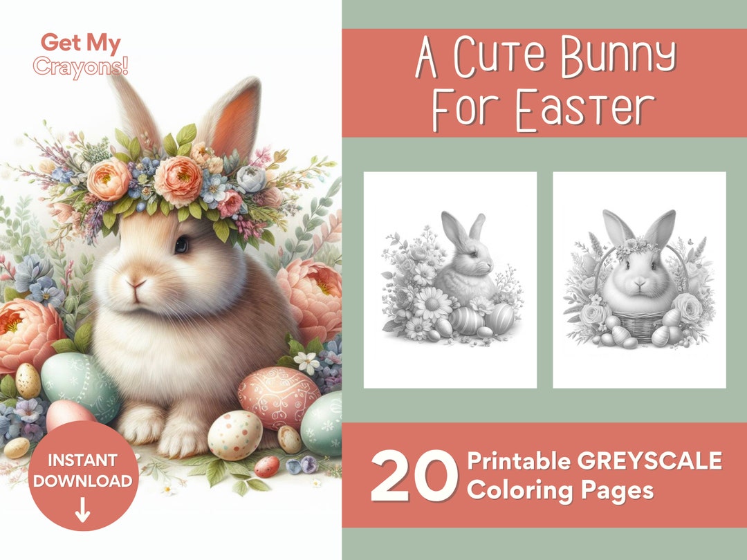 Adorable Easter Bunny Coloring Pages, for Adults, Teens, and Kids 20 ...