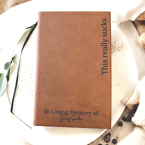 Diario de duelo Cartas de regalo al cielo Cuaderno de duelo Diario conmemorativo Grabado de duelo personalizado Pérdida del padre Regalo de simpatía Diario personalizado