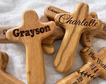 Custom Pocket Cross Catholic Easter Kids Gift Personalized Christian Gift for Granddaughter Christening Gift Godmother Christian Gift Kids