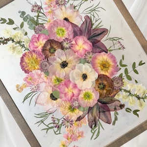 Wedding Flower Bouquet Gift for Bride Preservation Wedding Bouquet Frame Preservation Pressed Flower Keepsake with Invitation Wedding Flower