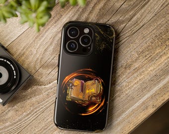 神秘的な呪文の本の電話ケース、ファンタジーな電話ケースのデザイン、魔女の電話ケース、魔法の呪文の本の電話カバー、DnD 電話ケース、魔法使いのケース