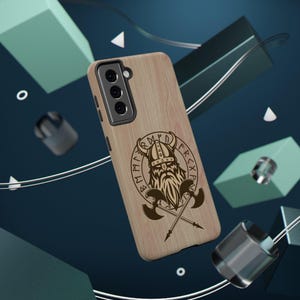 Rugged Warrior Phone Case, Norse Mythology Design, Impact-Resistant Samsung Case, iPhone Cover, Gift for Him