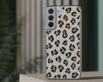 Leopard Print Clear Phone Case, Sleek and Stylish Cell Phone Case, iPhone and Samsung Galaxy Phone Case