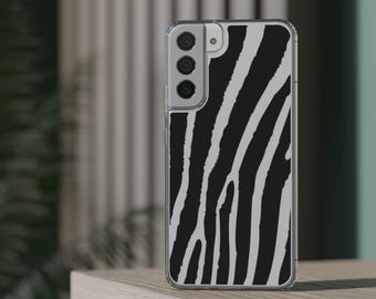 Clear Zebra Print Phone Case, Animal Print Phone Case, Clear Case, Samsung Phone Case, Iphone Case