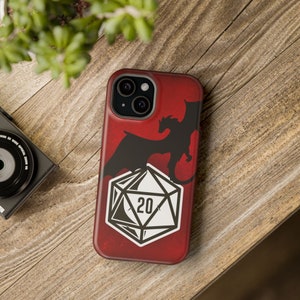 Red D20 Dragon Cell Phone Case, Impact-Resistant, iPhone Samsung Geek Gift, Nerd Gift