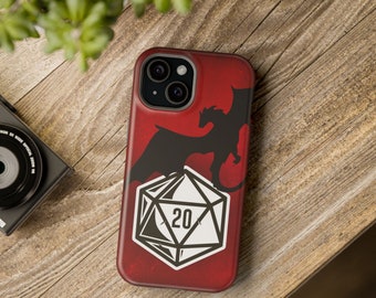 Red D20 Dragon Cell Phone Case, Impact-Resistant, iPhone Samsung Geek Gift, Nerd Gift