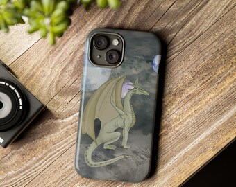 Dragon Moon Phone Case, Magical Creature Cover, Lunar Phase Case, Quirky Phone Accessories, Fun Gift for Dragon Enthusiast