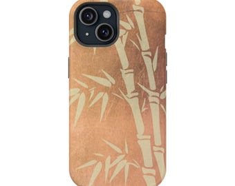 Simply Elegant Copper and Bamboo Phone Case, Bamboo Phone Case, Copper Phone Cover, Metallic Phone Case, Elegant Phone Case