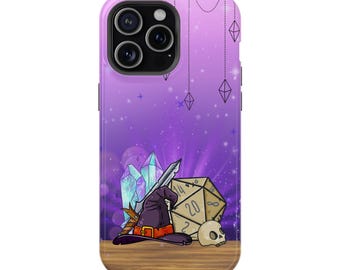 Purple Wizard D&D Phone Case, Impact-Resistant RPG Design, iPhone Samsung Case, Fantasy Dungeon Dragons