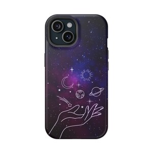 Phone Case Purple Galaxy, Impact-Resistant, Outer Space Planets Stars Design, Simple Protective Cover