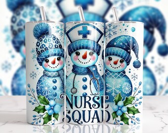 Nurse Tumbler Winter Holiday Gift for Healthcare Worker Present Christmas Nurse Squad Tumbler Stainless Steel Insulated Cup Cold Beverage