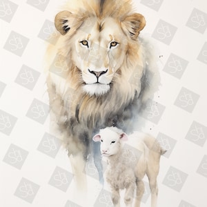 Printable Lion And Lamb Picture
