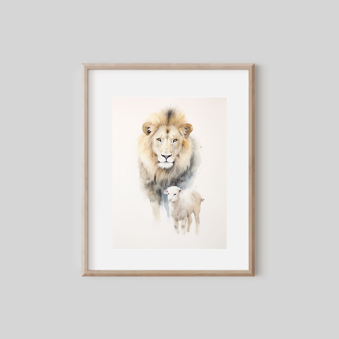A Stunning Picture of a Lion and a Lamb | Printable Copy - Etsy