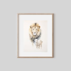 A Stunning Picture of a Lion and a Lamb | Printable Copy
