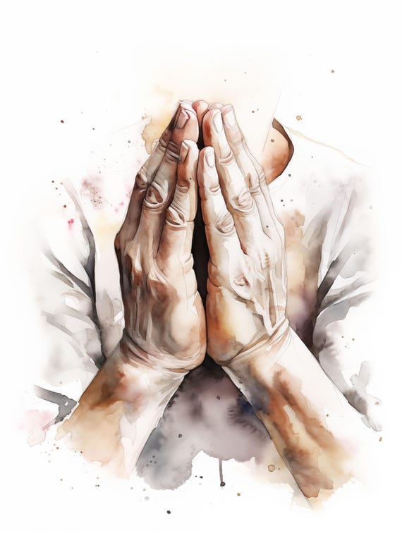 Praying Hands Watercolor - Etsy