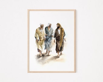 Een helder beeld van de weg naar Emmaüs | Afdrukbare ontwerpen