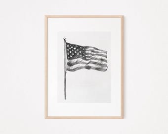 Potloodschets Amerikaanse vlag
