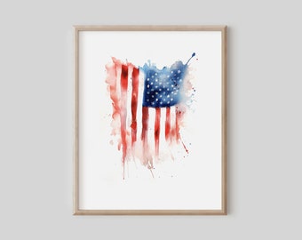 Een helder beeld van een Amerikaanse vlag | Afdrukbare ontwerpen