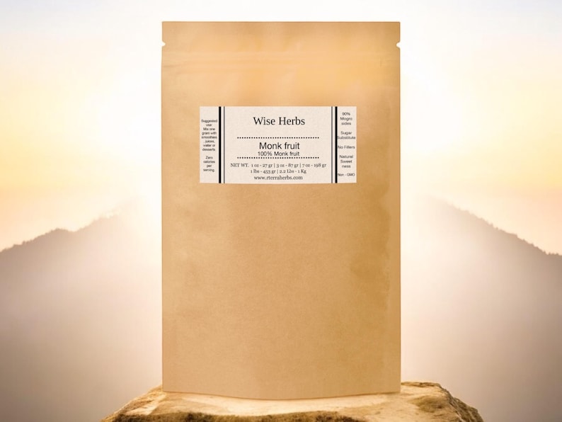 Shop Organic Monk fruit - Luo Han Guo | 100% Monk Fruit | No Fillers | Natural Sweetener | Organic | Cruelty-Free | Vegan |  No Filler |  No GMO