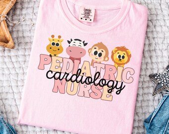 Pediatric Cardiology Nurse Shirt Comfort Colors Peds Cardiology TShirt Summer Peds Cardiac Nurse Tee PCICU Shirt Cardiac Crew Apparel