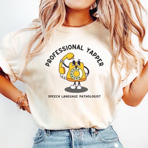 Speech Therapy Shirt Comfort Colors Speech Therapist TShirt Aesthetic Speech Language Pathologist SLP Tee Cute SPLA Top for Work Funny Ivory