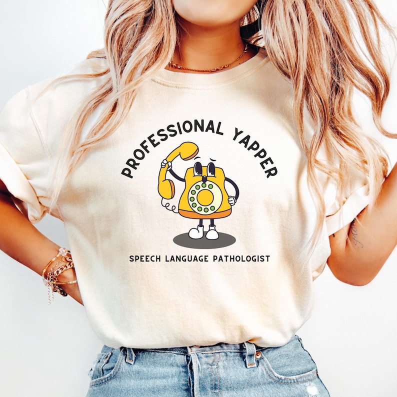 Speech Therapy Shirt Comfort Colors Speech Therapist TShirt Aesthetic Speech Language Pathologist SLP Tee Cute SPLA Top for Work Funny Ivory