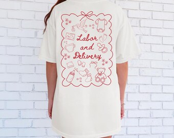 Arbeit und Lieferung Krankenschwester Shirt Komfort Farben L & D Krankenschwester Shirt Komfort Farben LandD Krankenschwester Tee Geburtshilfe Krankenschwester TShirt Geschenk für LD Nurse