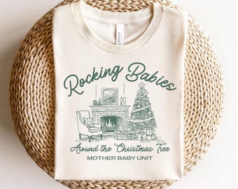 Mother Baby Nurse Shirt Christmas Mother Baby Unit TShirt Xmas MBU Tee Holiday Mom Baby Nurse Shirt Vintage Postpartum Nurse Shirt Winter