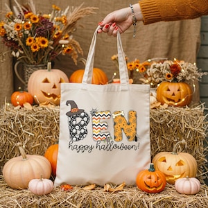 Trick or Treat Bag Custom Personalized Halloween Tote Bag Trick-or Treat Bag Kids Trick or Treat Bag Halloween Candy Bag Halloween Sack