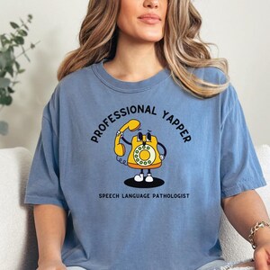 Speech Therapy Shirt Comfort Colors Speech Therapist TShirt Aesthetic Speech Language Pathologist SLP Tee Cute SPLA Top for Work Funny Blue Jean