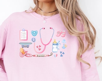 NICU Nurse Long Sleeve Tee Nicu Nurse T-Shirt Cute NICU Nurse Gift Nurse Appreciation Nurse Gift Shirt Neonatal Nurse Tshirt Baby Nurse Tee