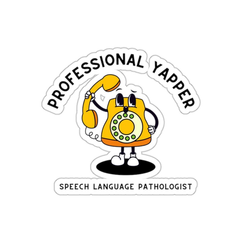 Speech Therapy Sticker SLP Sticker Professional Yapper Water Bottle Sticker Speech Therapist Laptop Stick Small Gift for Speech Therapist White
