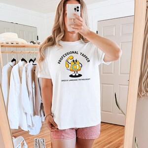 Speech Therapy Shirt Comfort Colors Speech Therapist TShirt Aesthetic Speech Language Pathologist SLP Tee Cute SPLA Top for Work Funny White