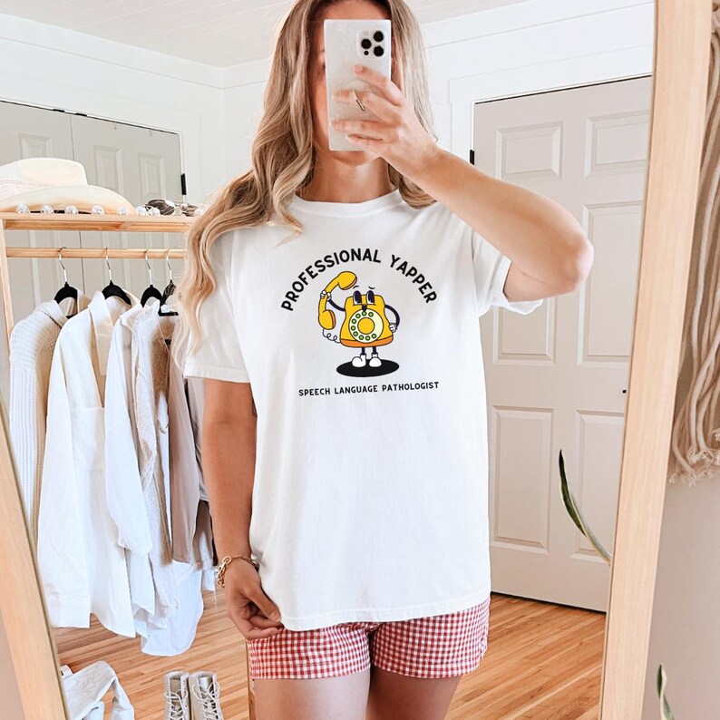 Speech Therapy Shirt Comfort Colors Speech Therapist TShirt Aesthetic Speech Language Pathologist SLP Tee Cute SPLA Top for Work Funny White