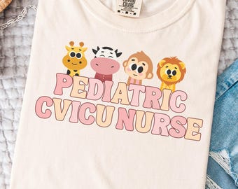 Pediatric CVICU Nurse Shirt Comfort Colors Pediatric Cardiovascular Intensive Care Unit TShirt Summer Cute Peds Nurse Tee Gift for CVICU