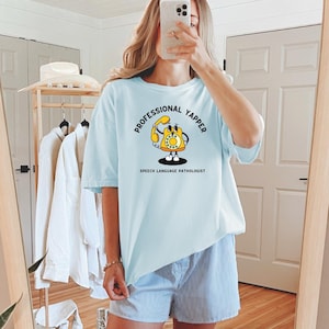 Speech Therapy Shirt Comfort Colors Speech Therapist TShirt Aesthetic Speech Language Pathologist SLP Tee Cute SPLA Top for Work Funny Chambray