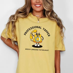 Speech Therapy Shirt Comfort Colors Speech Therapist TShirt Aesthetic Speech Language Pathologist SLP Tee Cute SPLA Top for Work Funny Mustard